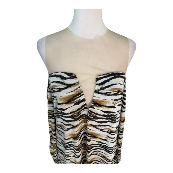 Despi Ibiza Dress NWT Size 8 Animal Print Off Shoulder Mini Resort Vacation - Picture 6 of 11